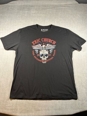Eric Church Black Graphic Tour T-Shirt - The Outsiders Revival 2023 size 3XL